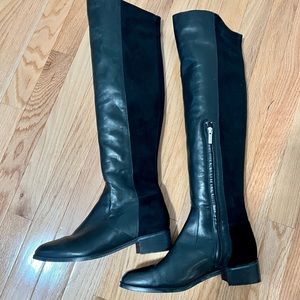 Karen Millen Flat Over The Knee Boots - Leather & Suede. Size 38